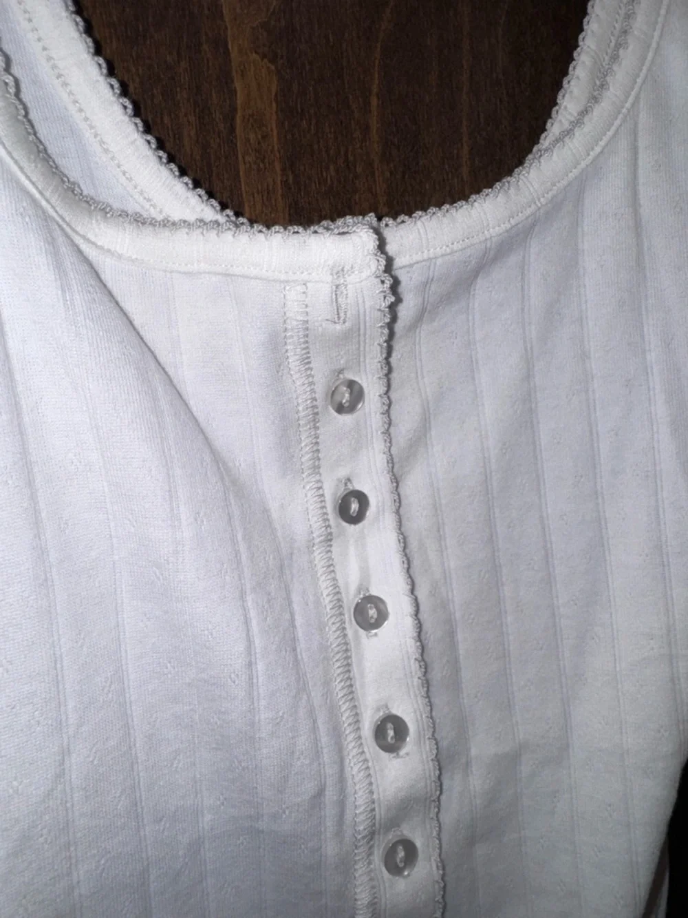 Free People White Ribbed Button-Front Tank - Picture 3 of 6